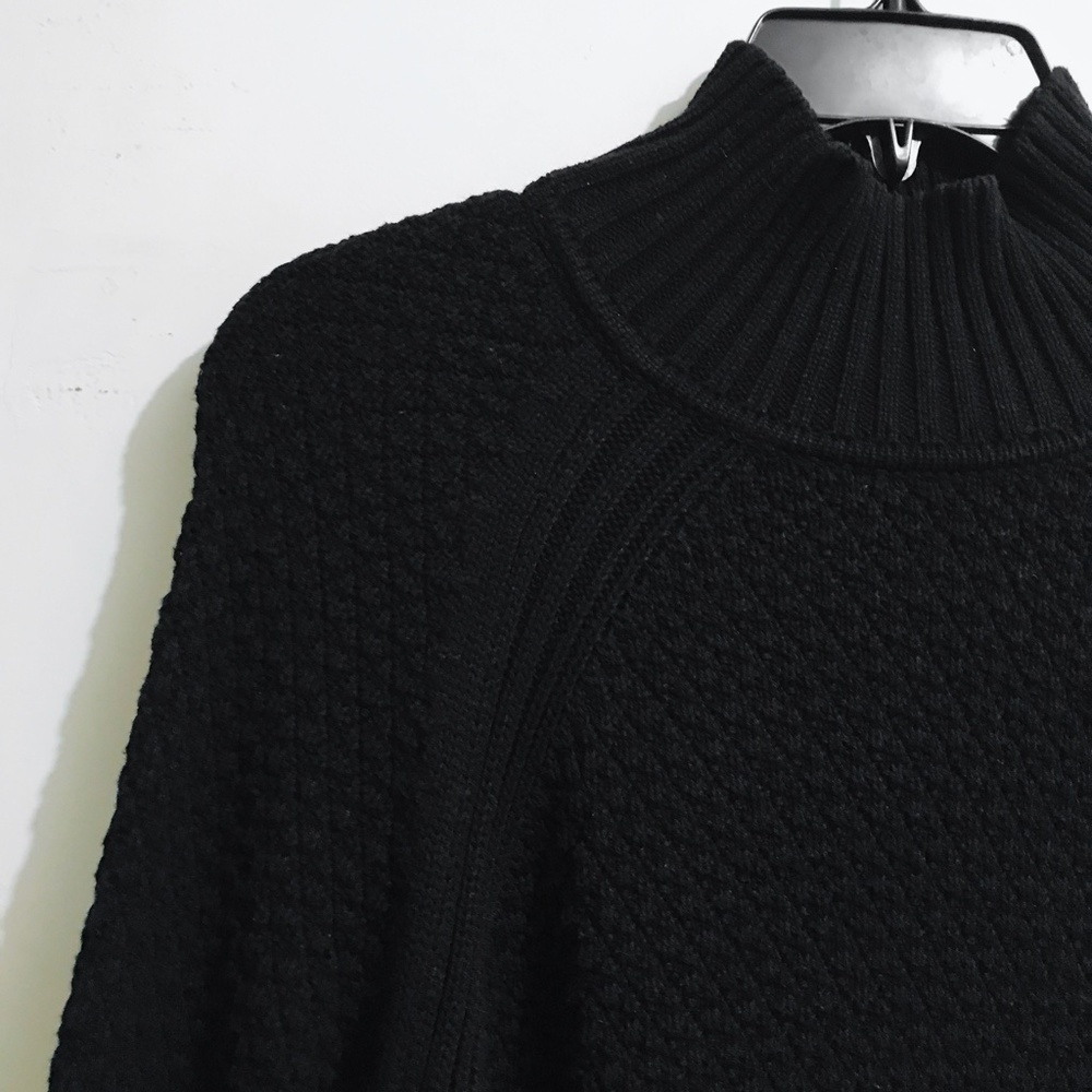 Calvin Klein Cowl Neck Cotton Blend Sweater in Black SZ M - Picture 2 of 8